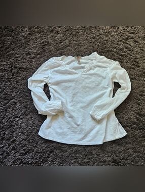 i.e. relaxed white eyelet blouse top size 14 xlarge bohemian romantic-style